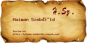 Haiman Szebáld névjegykártya